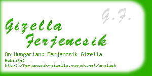 gizella ferjencsik business card